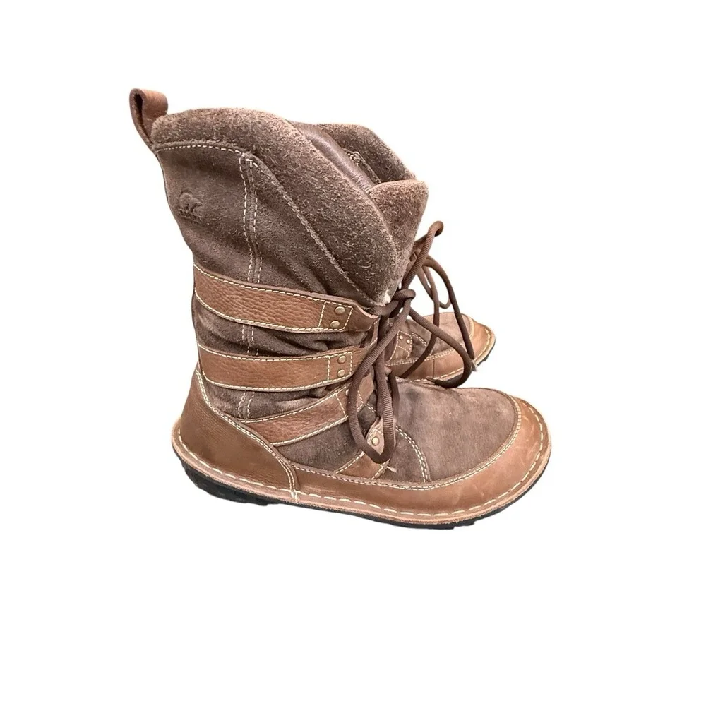 Sorel‎ Kaya Brown Thinsulate Suede Leather Winter Lace Up Boots Women's Sz US 7